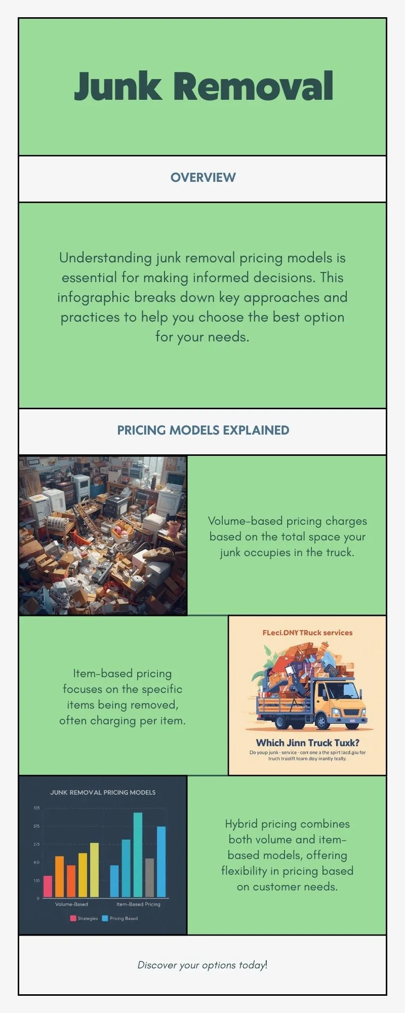 an infographic explaining junk removal pricing Models